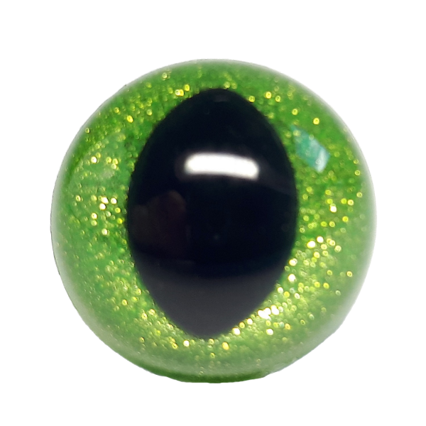 Plastic Slit Pupil Safety Eyes - 25mm Green - 4 Pairs