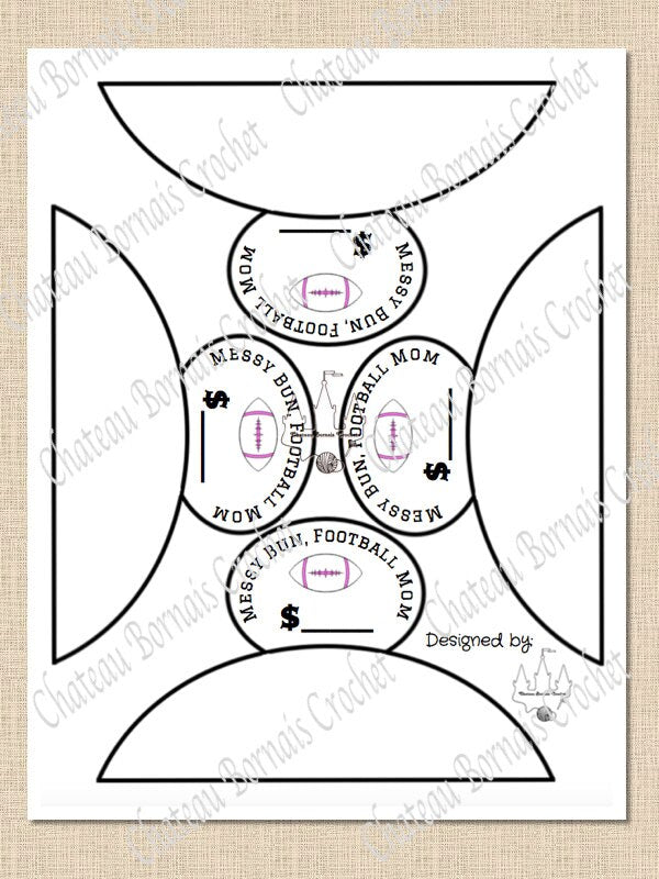 Printable "Football Mom" Messy Bun Hat Labels