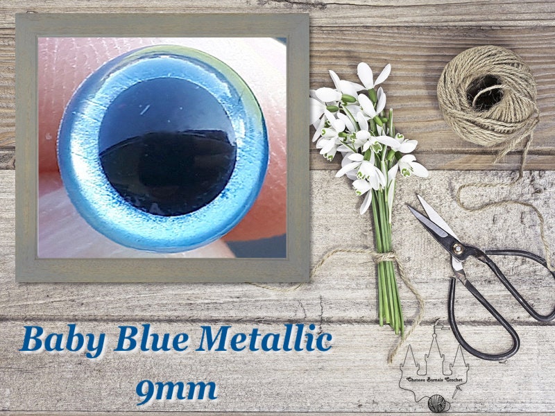 Baby Blue Metallic Safety Eyes (multiple size options)