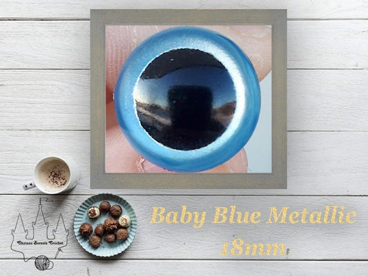 Baby Blue Metallic Safety Eyes (multiple size options)