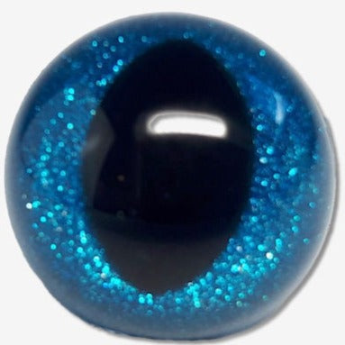 Slit Pupil Turquoise Glitter Safety Eyes (multiple size options