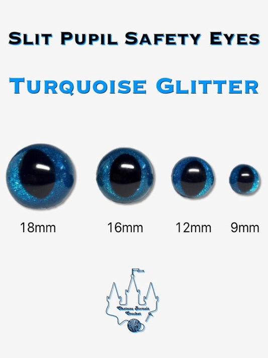 Slit Pupil Lime Green Glitter Safety Eyes (multiple size options