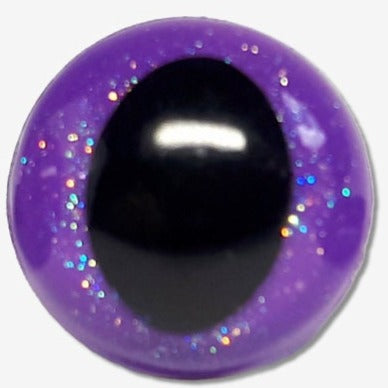 Slit Pupil Violet Glitter Safety Eyes (multiple size options