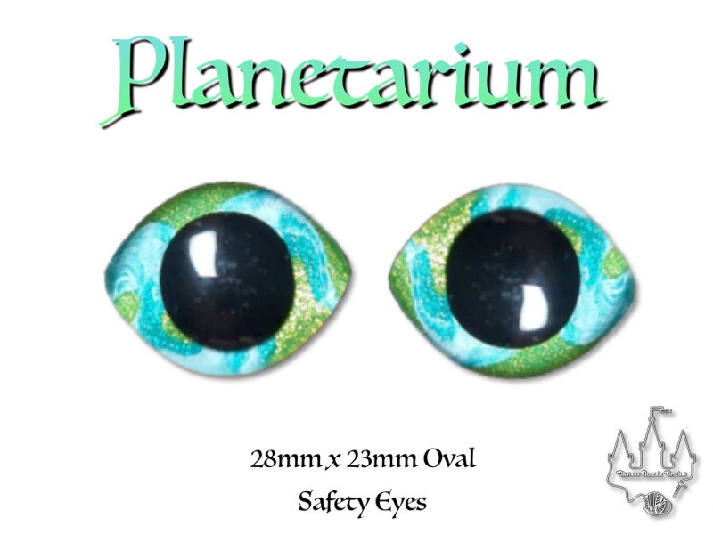 3 pairs - "Planetarium"  28mm x 23mm Oval Safety Eyes